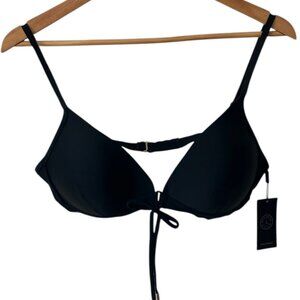 Relleciga Black Swimsuit Bikini Top, New with Tags